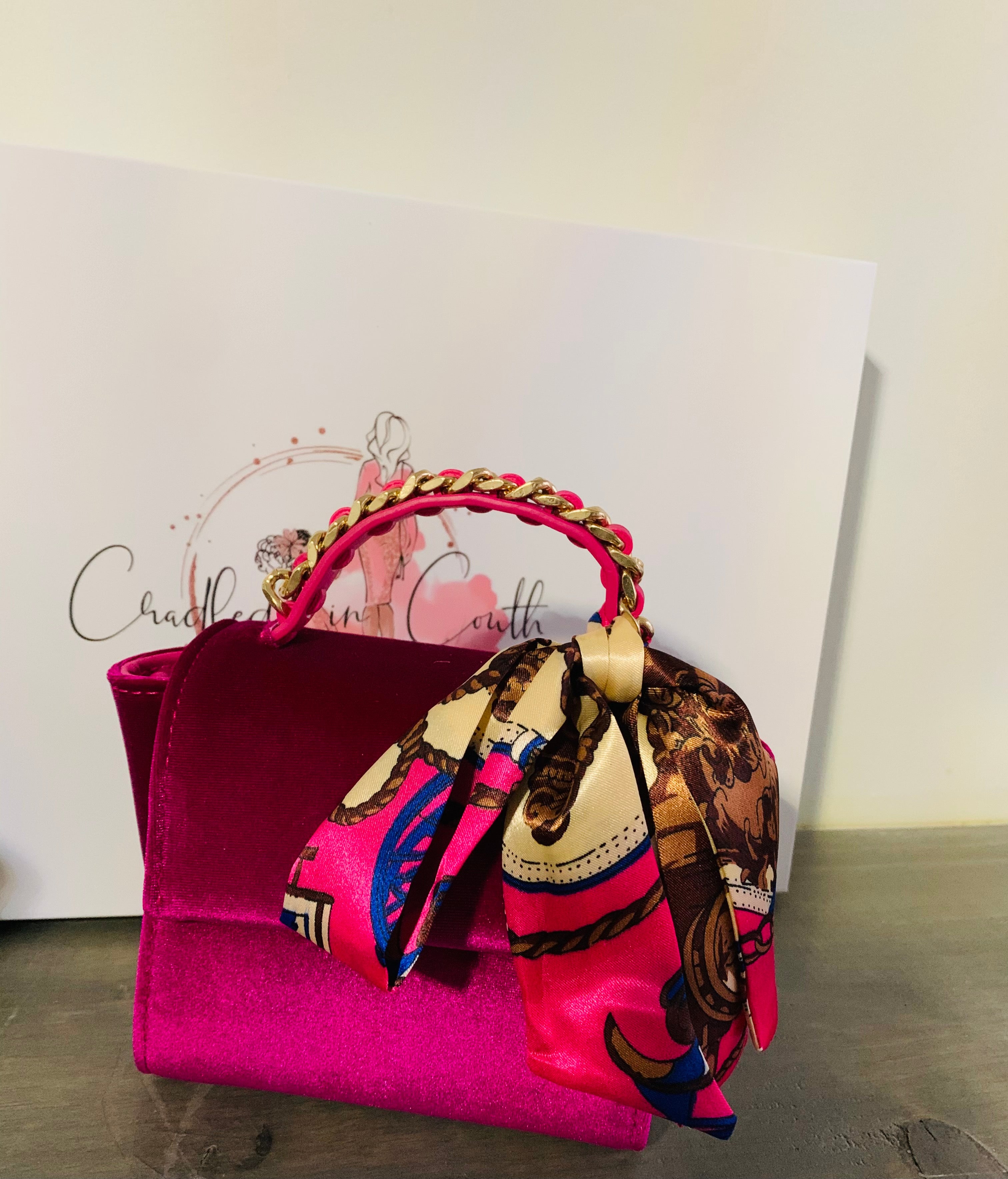 Top Handle Purse with Scarf