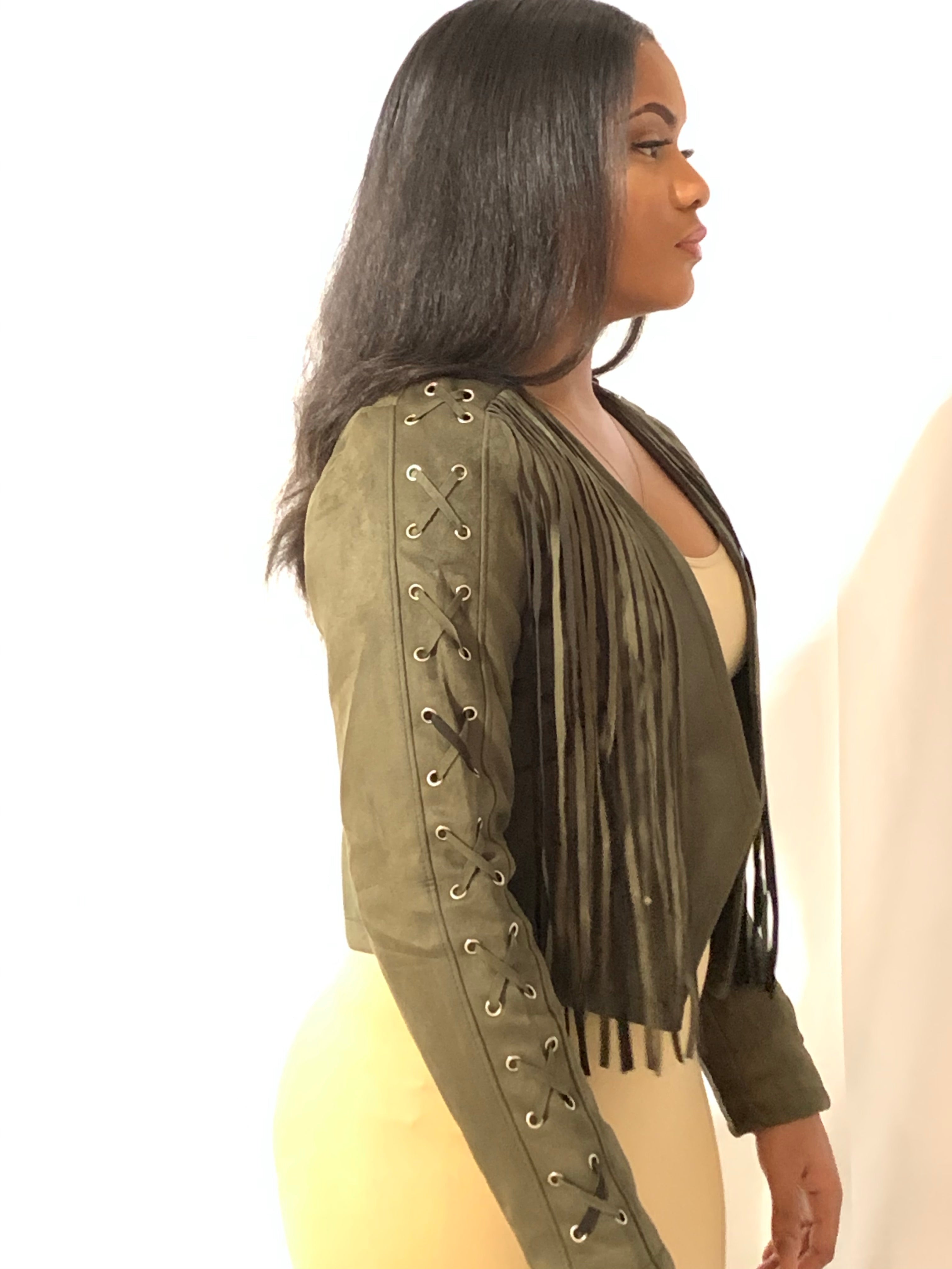 Olive Green Suede Jacket