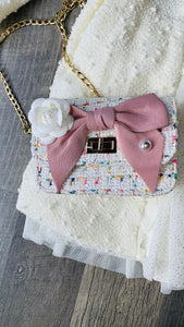 White Tweed Purse