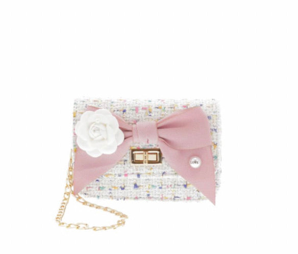 White Tweed Purse