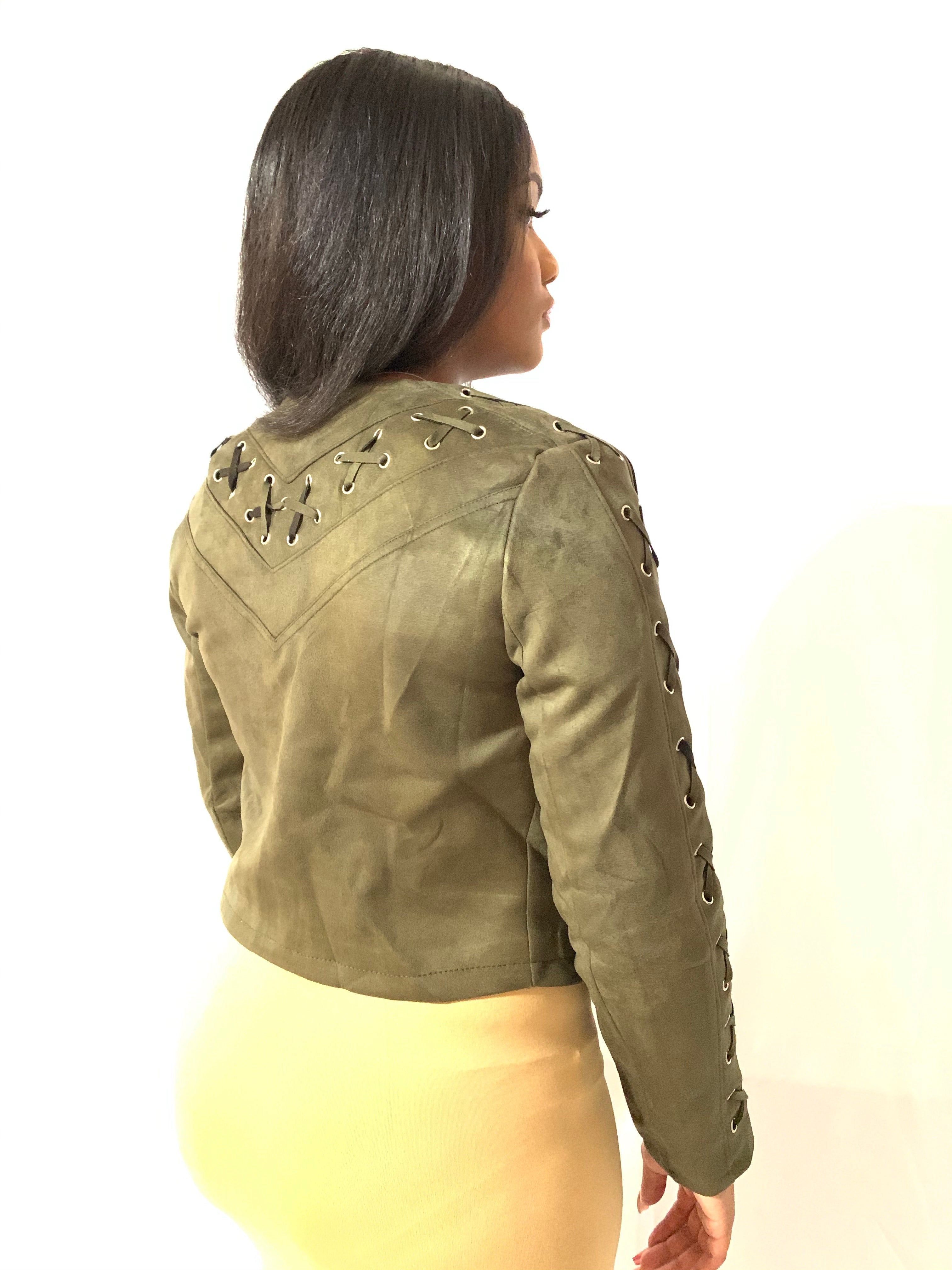 Olive Green Suede Jacket