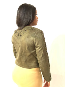 Olive Green Suede Jacket