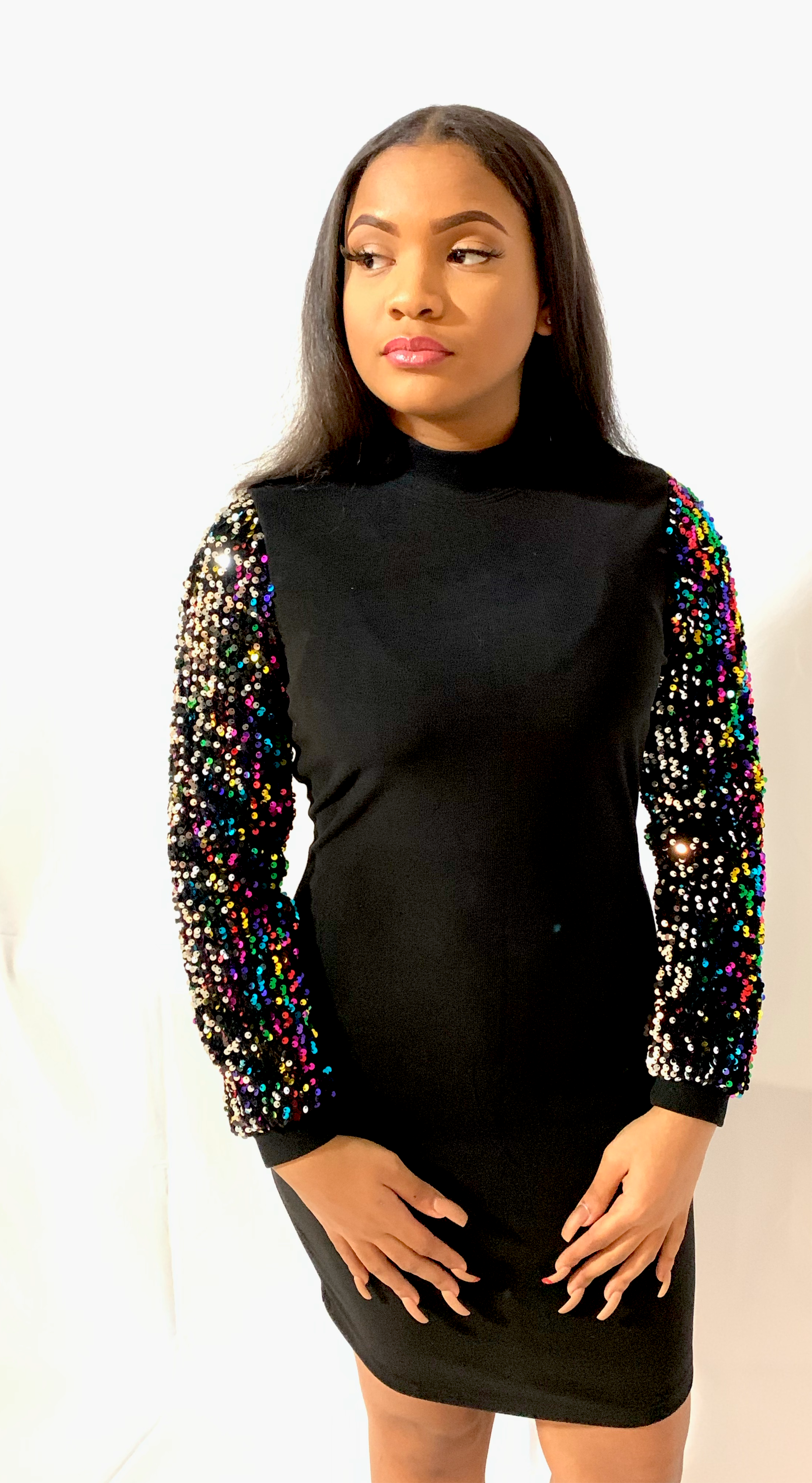 Embellished Sleeve Dress