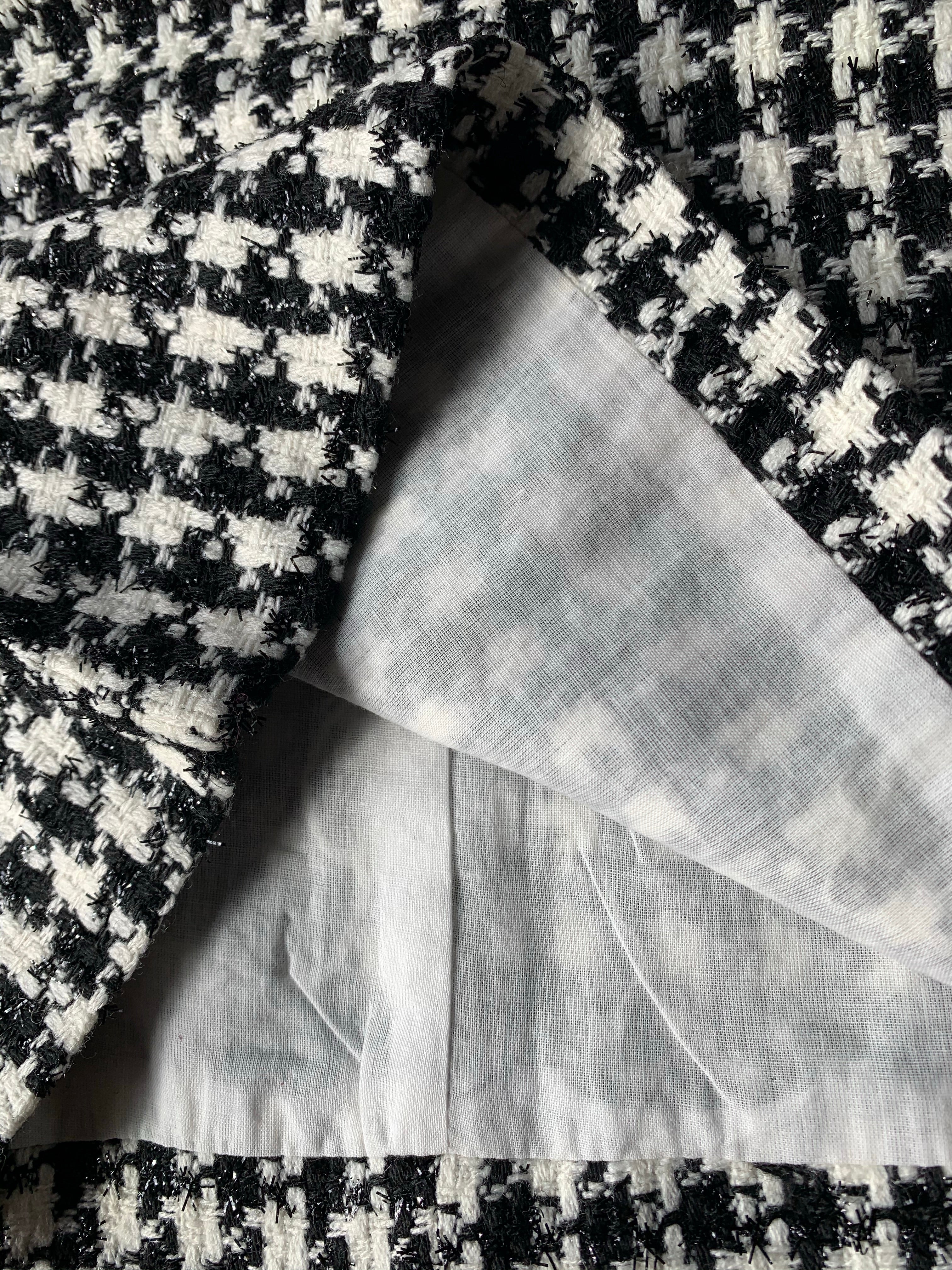 Black and Ivory Houndstooth Dress