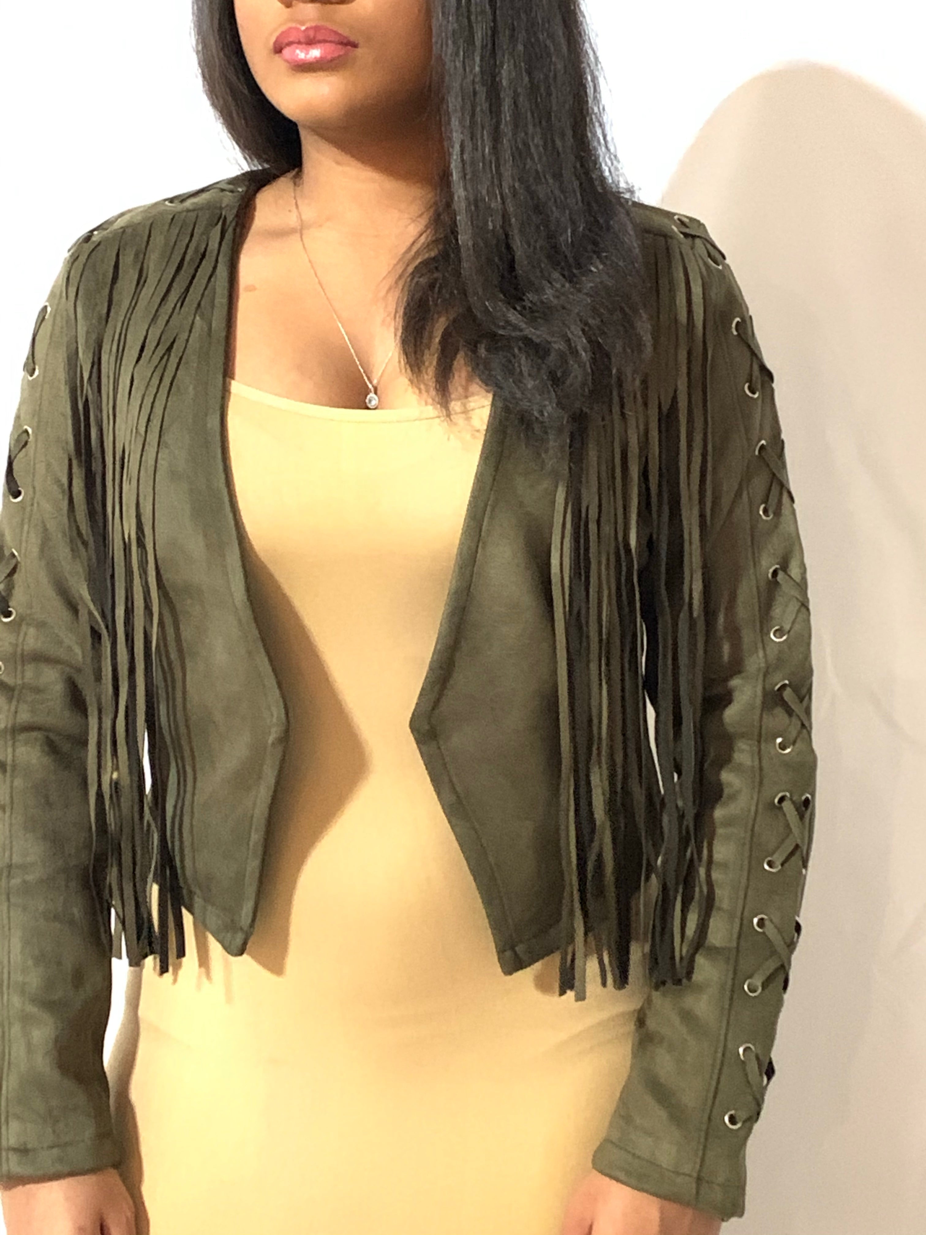 Olive Green Suede Jacket